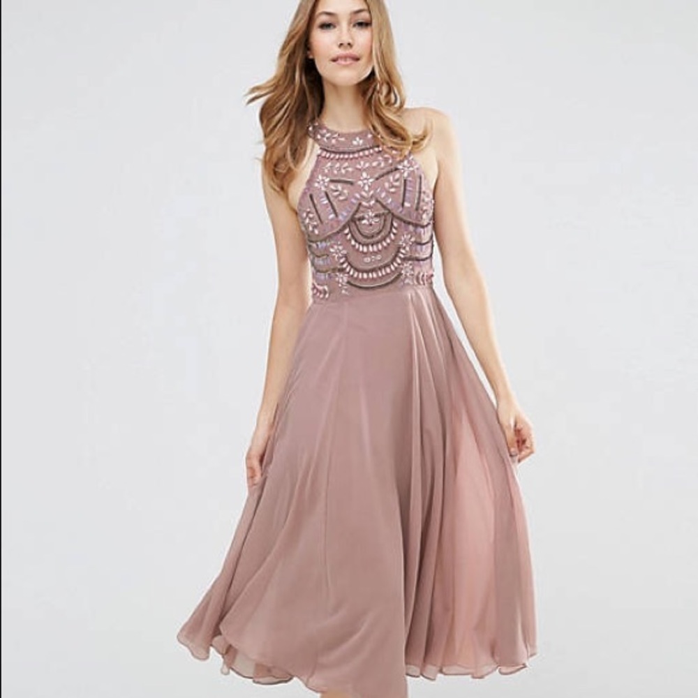 ASOS Cutaway Armour Trim Midi Dress